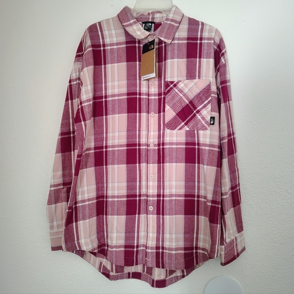 The North Face WJunction Woven Shirt Cyber Berry Pink Flannel Plaid Women’s Sz L